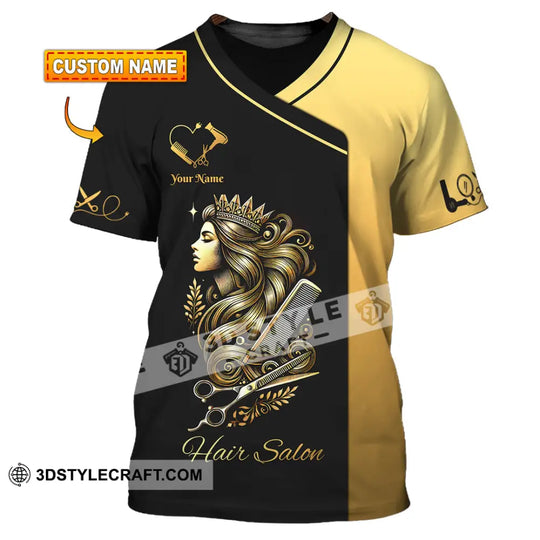 Unisex Shirt, Custom Name Hair Salon Shirt, Hair Salon Polo Long Sleeve Shirt, Hair Salon Uniform style option 1