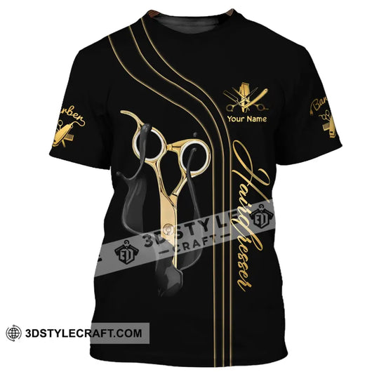 Unisex Shirt, Custom Name Hairdresser Shirt, Hairstylist Apparel, T-Shirt For Barber Shop style option 2