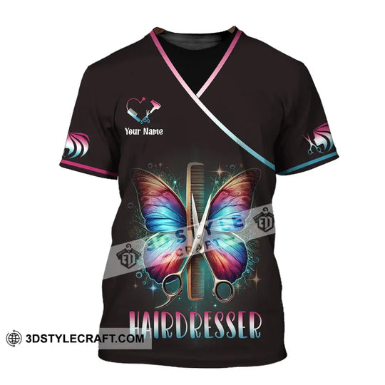 Unisex Shirt, Custom Name Hairdresser Shirt, Hairdresser T-Shirt Hoodie Long Sleeve Shirt style option 2