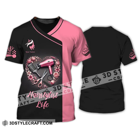 Unisex Shirt, Custom Name Hairstylist Shirt, Baber Shop T-Shirt, Hairstylist  Polo Long Sleeve style option 2