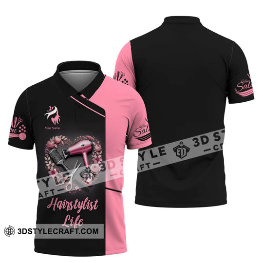Unisex Shirt, Custom Name Hairstylist Shirt, Baber Shop T-Shirt, Hairstylist  Polo Long Sleeve style option 4