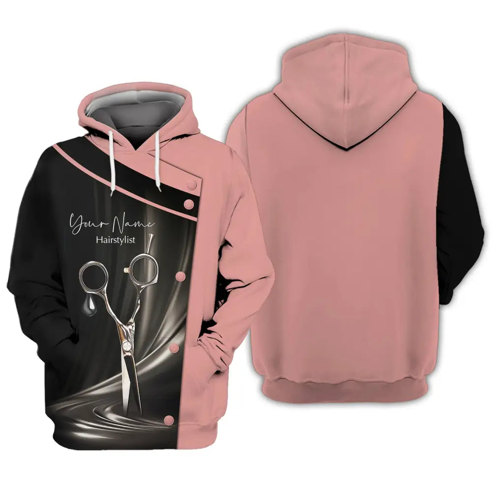 Unisex Shirt Custom Name Hairstylist Hair Stylist T-Shirt Gift For Hairdresser Hoodie / S
