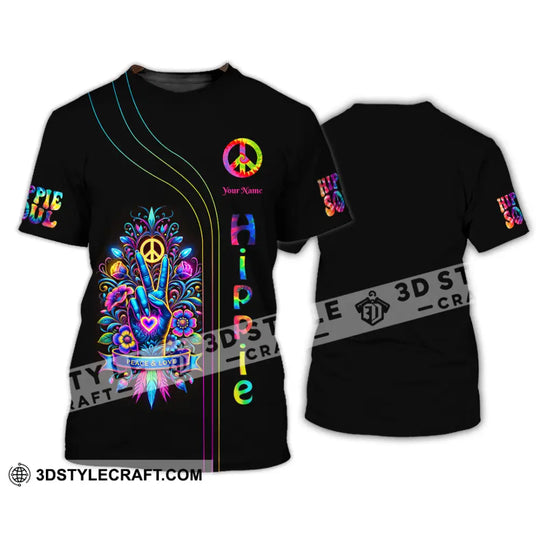 Unisex Shirt, Custom Name Hippie T-Shirt, Hippie Hoodie Long Sleeve Shirt, Retro Hippie Clothing style option 2