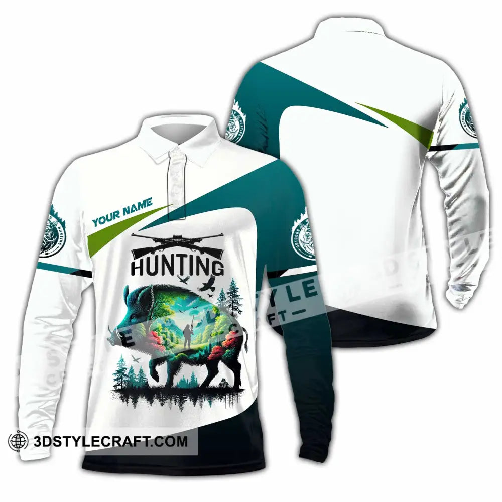 Unisex Shirt Custom Name Hunter Hoodie Polo Long Sleeve / S T-Shirt