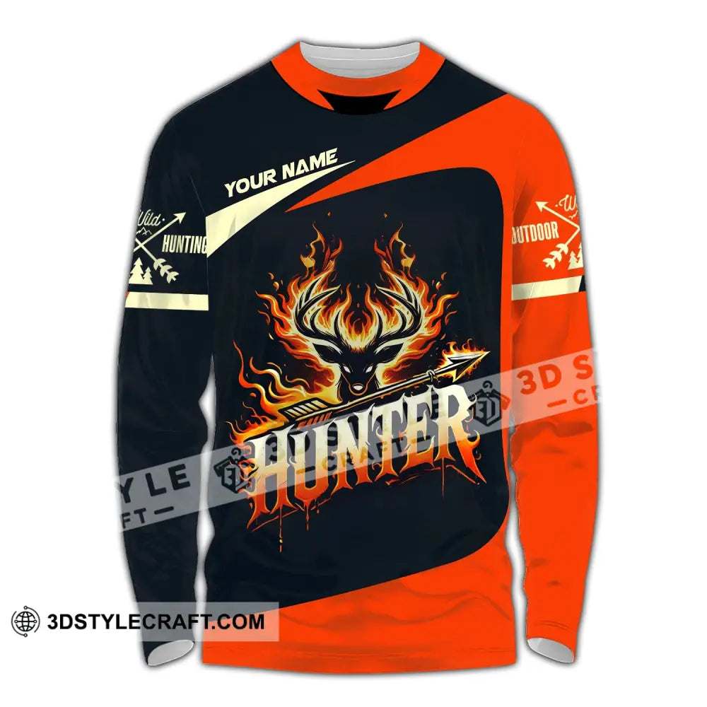 Unisex Shirt Custom Name Hunter Polo Long Sleeve / S T-Shirt