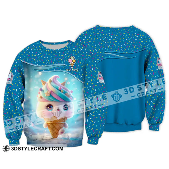 Unisex Shirt, Custom Name Ice Cream Shirt, Ice Cream Lover Gift style option 4