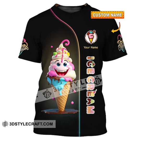 Unisex Shirt, Custom Name Ice Cream Shirt, Ice Cream Lover Gift style option 1