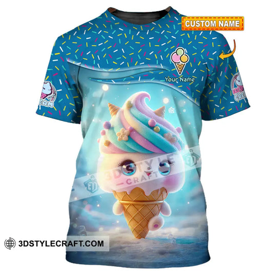 Unisex Shirt, Custom Name Ice Cream Shirt, Ice Cream Lover Gift style option 1