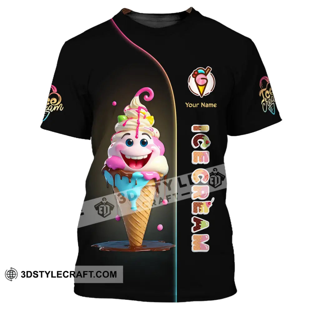 Unisex Shirt Custom Name Ice Cream Lover Gift T-Shirt / S T-Shirt