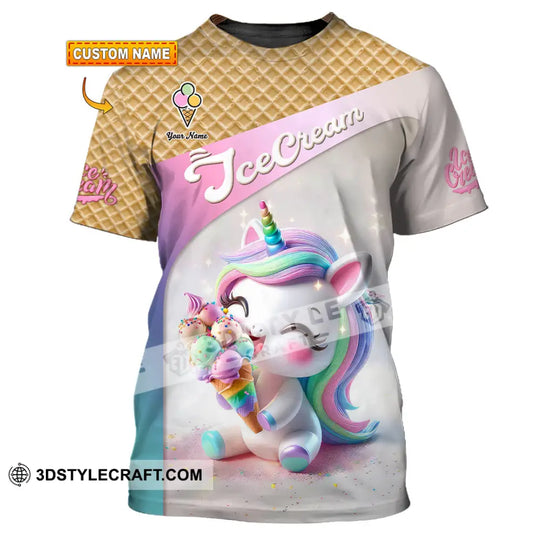 Unisex Shirt, Custom Name Ice Cream Shirt, Ice Cream Lover T-Shirt style option 1