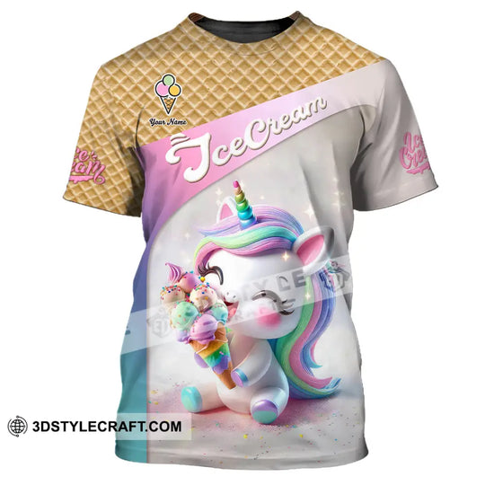 Unisex Shirt, Custom Name Ice Cream Shirt, Ice Cream Lover T-Shirt style option 2