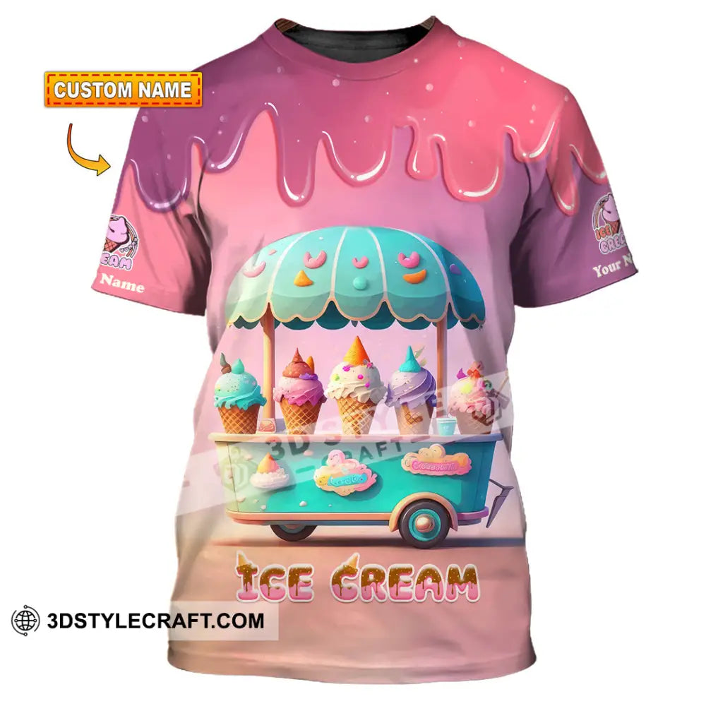 Unisex Shirt Custom Name Ice Cream T-Shirt For Lover T-Shirt
