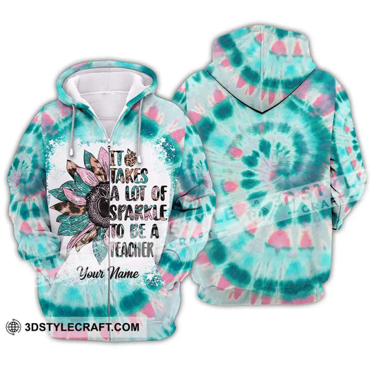 Unisex Shirt - Custom Name Shirt, It Takes A Lot Of Sparkle To Be A Teacher style option 2