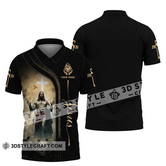 Unisex Shirt, Custom Name Jesus Shirt, Jesus Love Long Sleeve Hoodie Polo Shirt, Christian Gift style option 4
