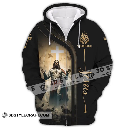 Unisex Shirt, Custom Name Jesus Shirt, Jesus Love Long Sleeve Hoodie Polo Shirt, Christian Gift style option 3