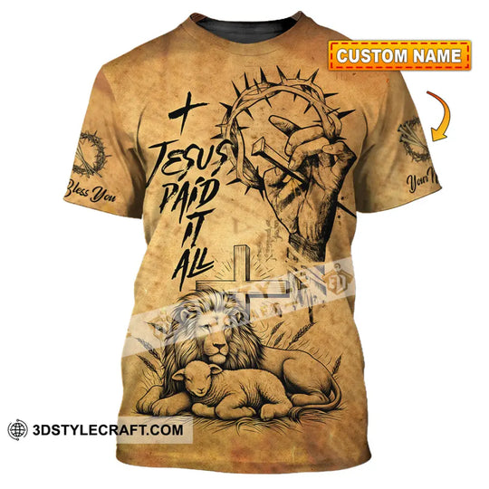 Unisex Shirt - Custom Name Jesus Paid It All Shirt style option 1