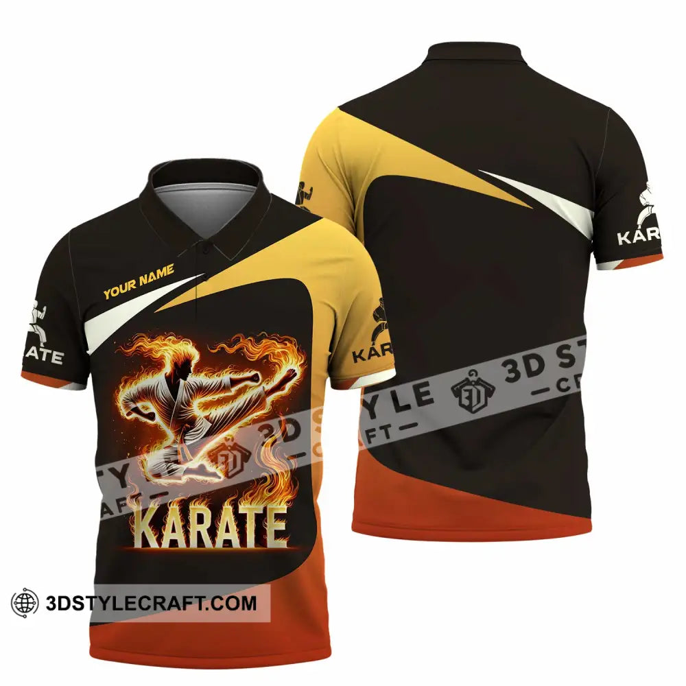 Unisex Shirt Custom Name Karate Polo Long Sleeve / S T-Shirt