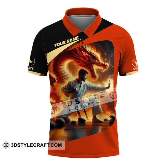 Unisex Shirt, Custom Name Karate Shirt, Karate Polo Long Sleeve Shirt style option 4