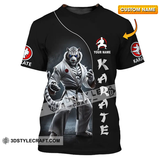 Unisex Shirt - Custom Name Karate Shirt, White Tiger style option 1