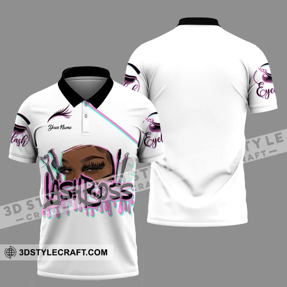 Unisex Shirt - Custom Name Lash Boss Polo / S T-Shirt