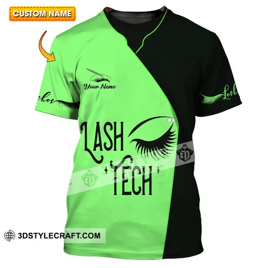 Unisex Shirt - Custom Name Lash Teach Light Green And Black Shirt style option 1