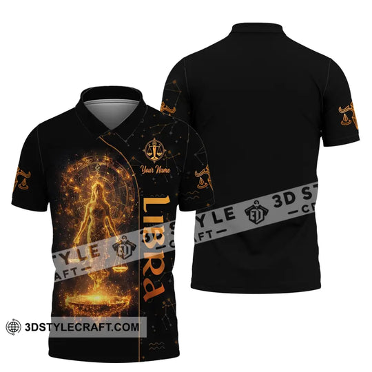 Unisex Shirt, Custom Name Libra Shirt, Zodiac Polo Long Sleeve Shirt, Zodiac Apparel, Gift for Libra style option 4