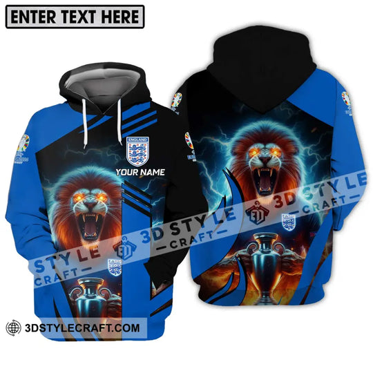 Unisex Shirt - Custom Name, Lion And Cup England Euro 2024 Team style option 3