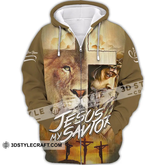 Unisex Shirt - Custom Name Lion Shirt Jesus Saved My Life style option 2