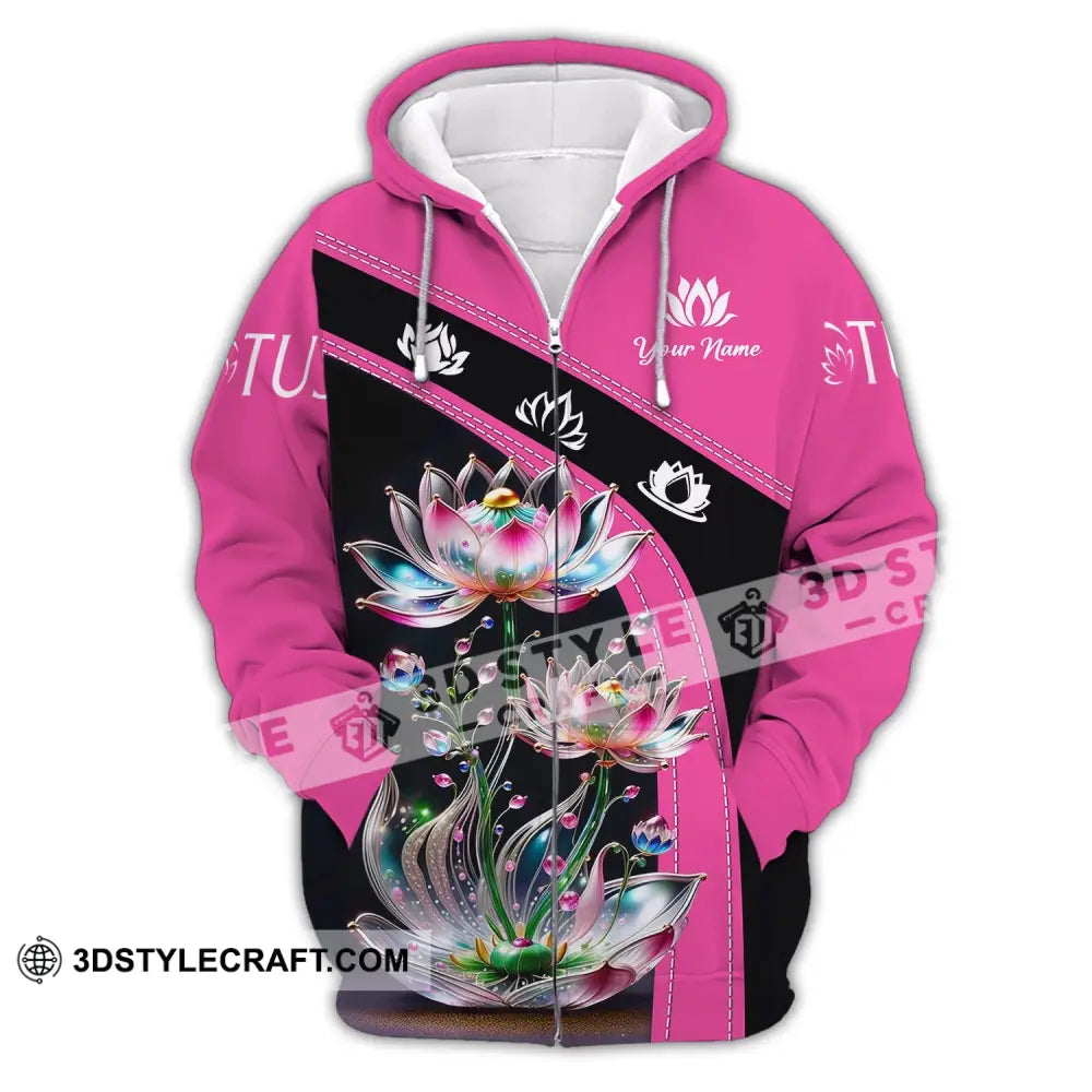 Unisex Shirt - Custom Name Lotus Zipper Hoodie / S T-Shirt