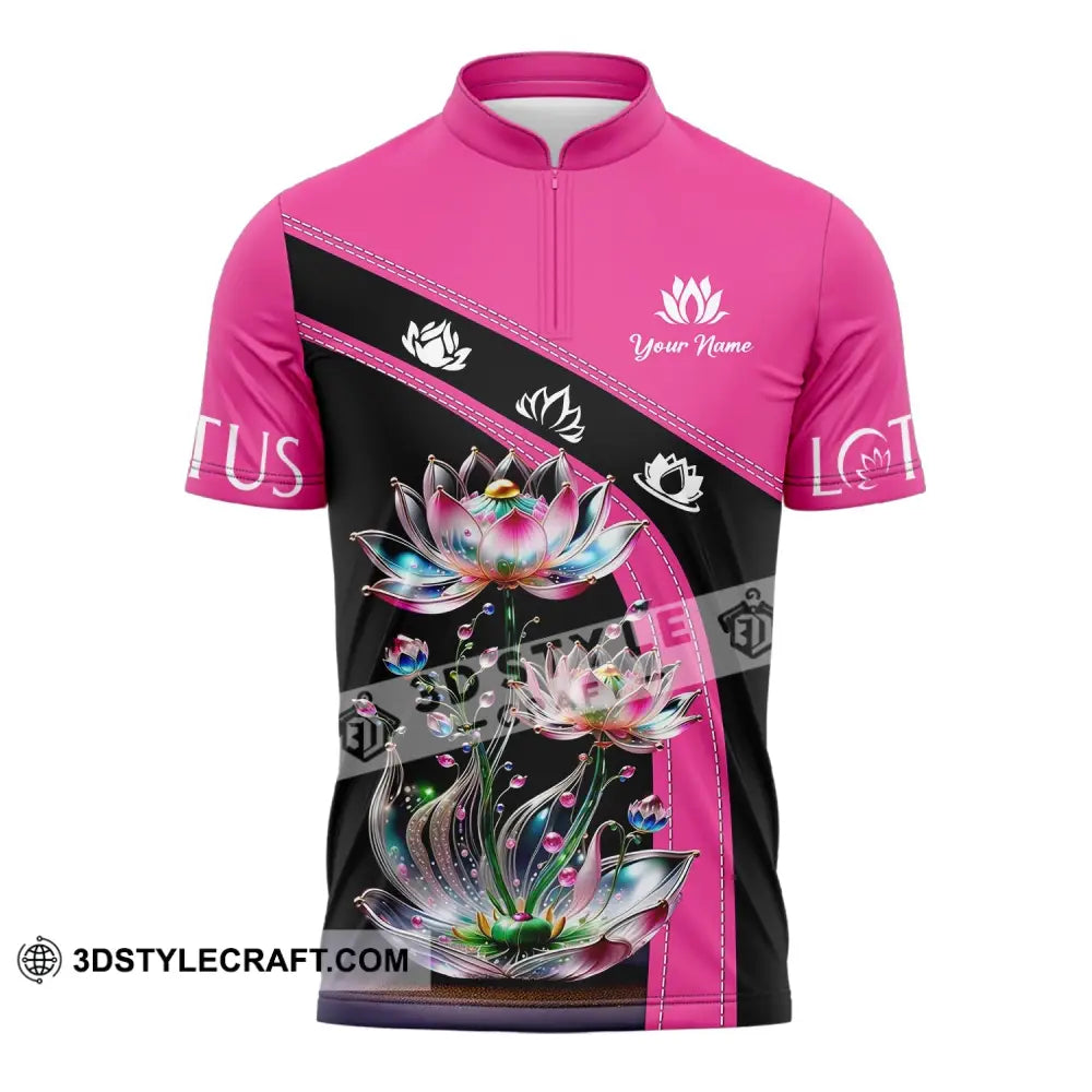 Unisex Shirt - Custom Name Lotus Zipper Polo / S T-Shirt