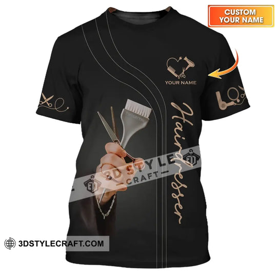Unisex Shirt - Custom Name Shirt - LOVE, Gift For Hairdresser style option 1