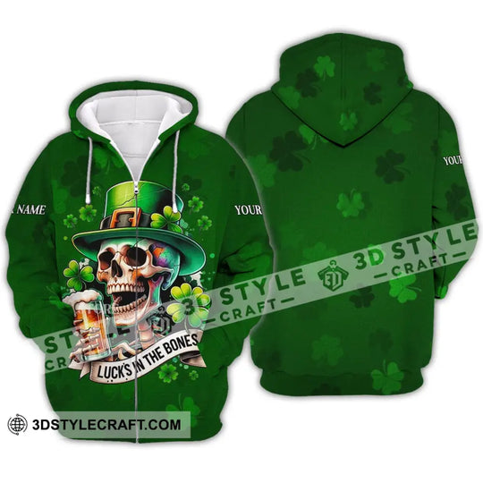 Unisex Shirt - Custom Name Shirt - Lucks In The Bones, Happy Saint Patrick's Day style option 4