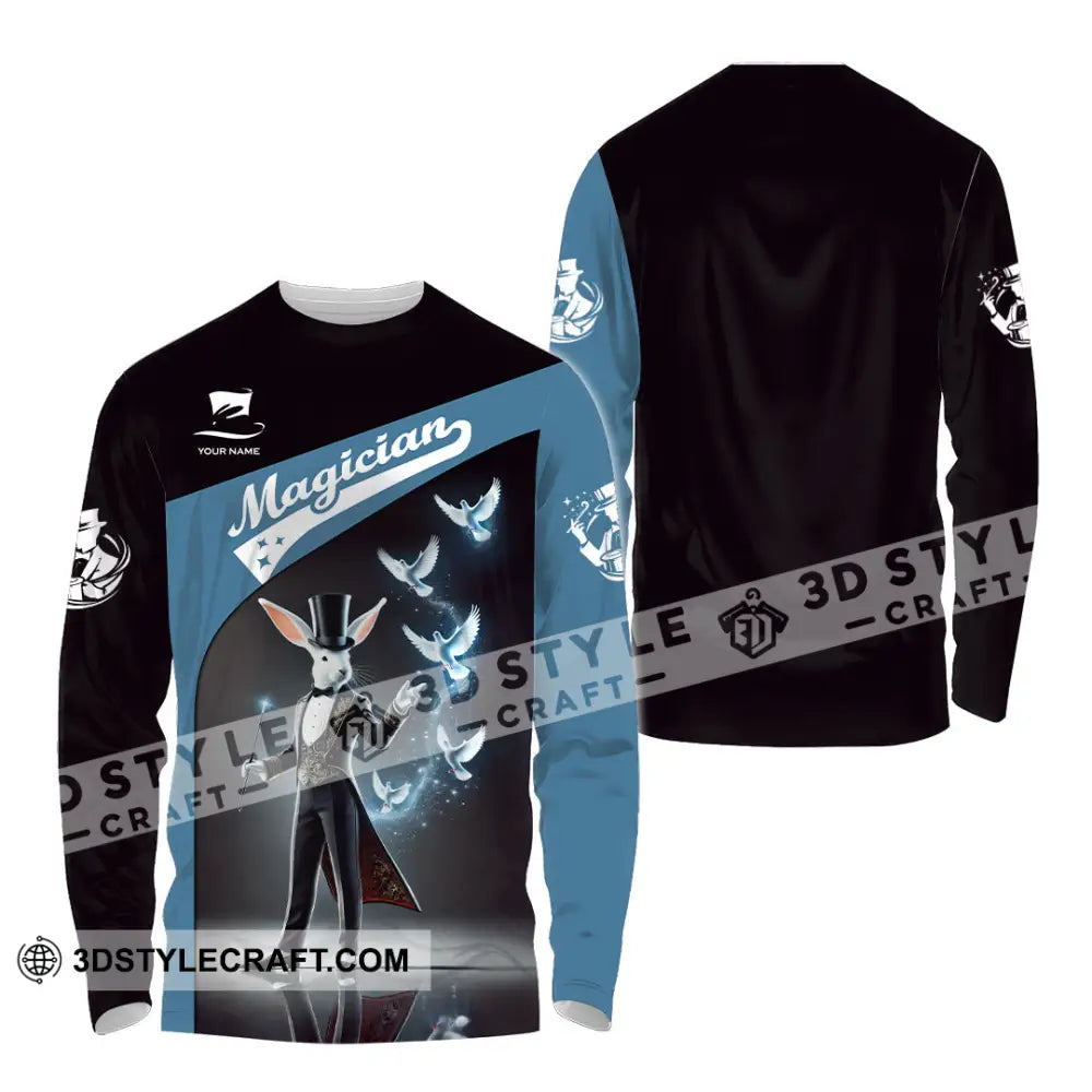 Unisex Shirt Custom Name Magician Long Sleeve Polo / S T-Shirt