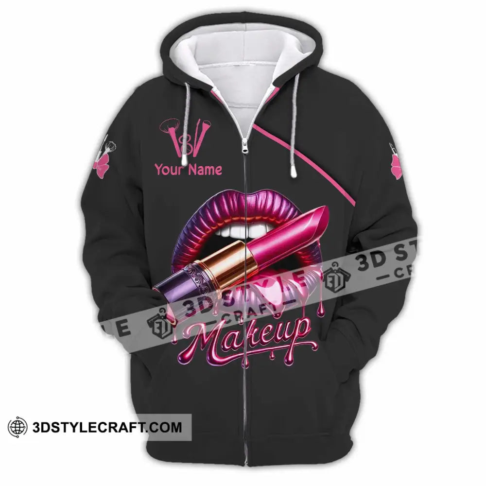 Unisex Shirt Custom Name Make Up Artist T-Shirt Gift Zipper Hoodie / S T-Shirt