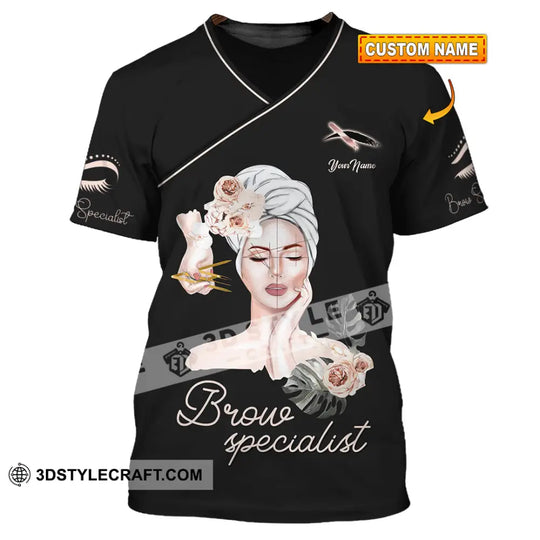 Unisex Shirt, Custom Name Makeup Artist Shirt, Brow Specialist Shirt, Beauty Salon T-Shirt style option 1