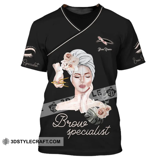 Unisex Shirt, Custom Name Makeup Artist Shirt, Brow Specialist Shirt, Beauty Salon T-Shirt style option 2