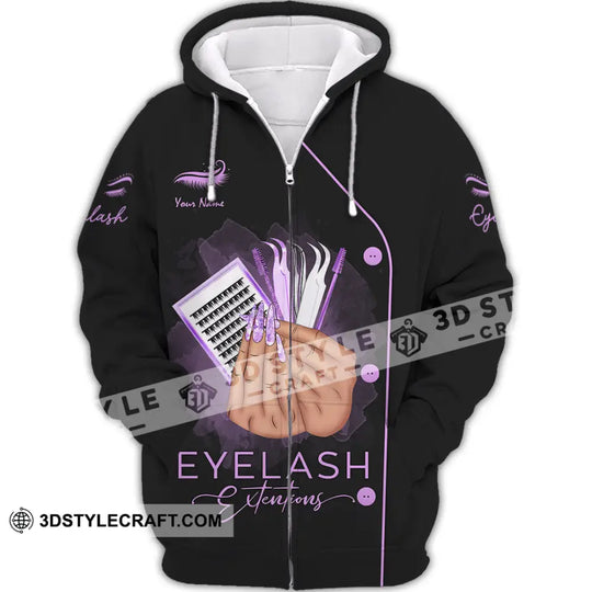 Unisex Shirt, Custom Name Makeup Artist Shirt, Eyelash Extension Shirt, Beauty Salon T-Shirt style option 3