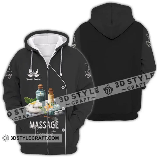 Unisex Shirt - Custom Name Massage Therapist Shirt, Black style option 4