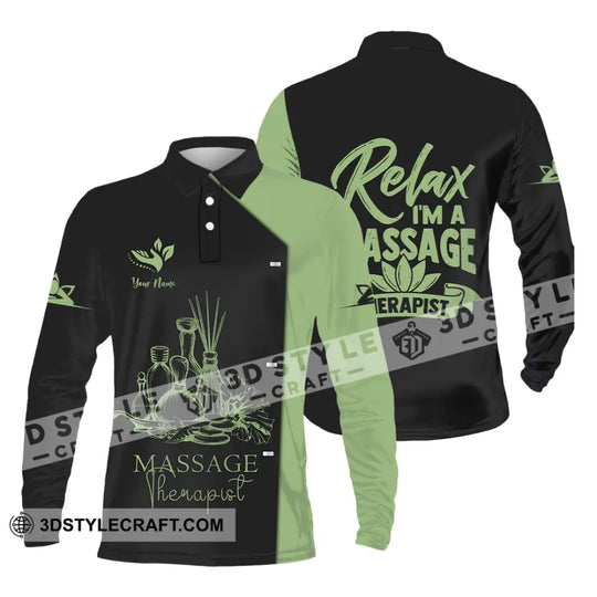 Unisex Shirt - Custom Name Massage Therapist Shirt Green Tea style option 3
