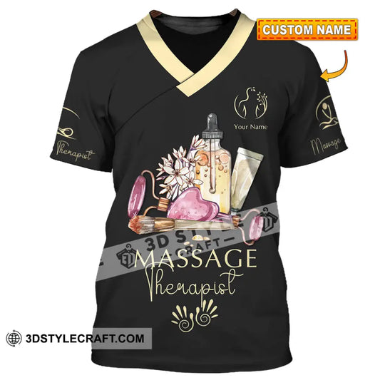 Unisex Shirt - Custom Name Massage Therapist Shirt Lemon Yellow Massage Tools style option 1