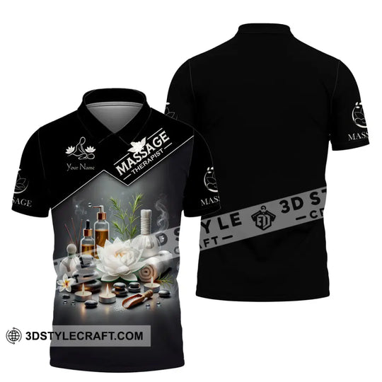 Unisex Shirt, Custom Name Massage Therapist Shirt, Massage Therapist Polo Long Sleeve Shirt style option 4