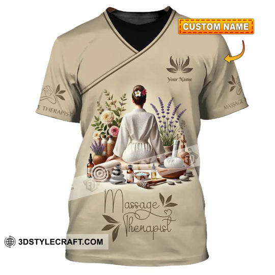 Unisex Shirt, Custom Name Massage Therapist Shirt, Massage Therapist Polo Long Sleeve Shirt style option 1