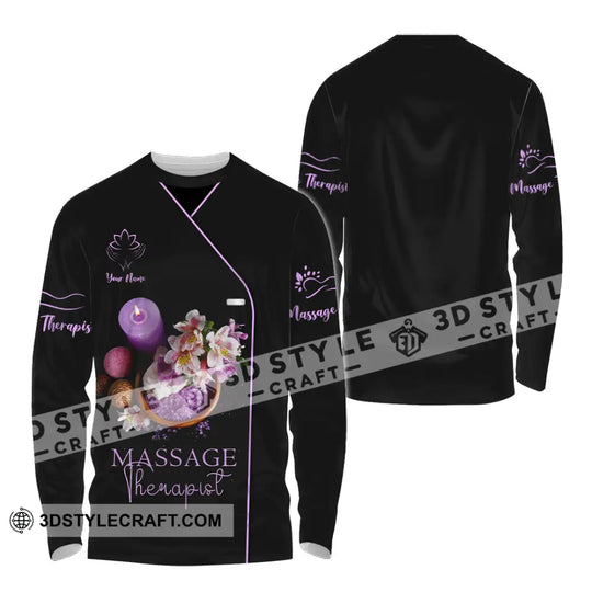 Unisex Shirt - Custom Name Massage Therapist Shirt Soft Purple style option 4