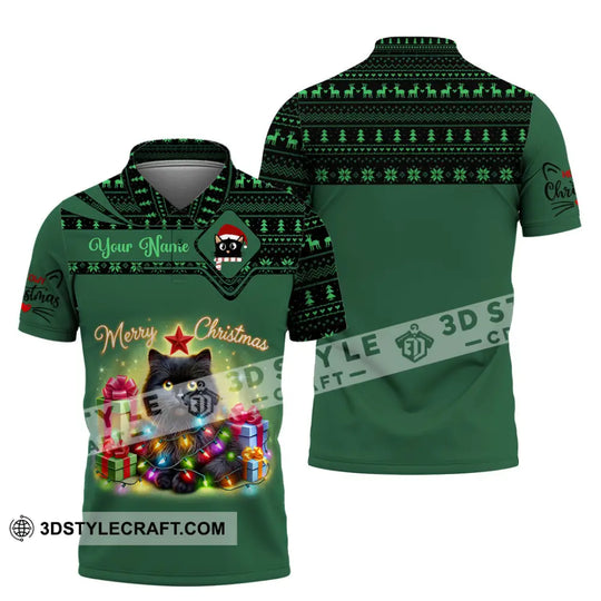 Unisex Shirt, Custom Name Merry Christmas Shirt, Christmas Polo Long Sleeve Shirt, Christmas Gift style option 4