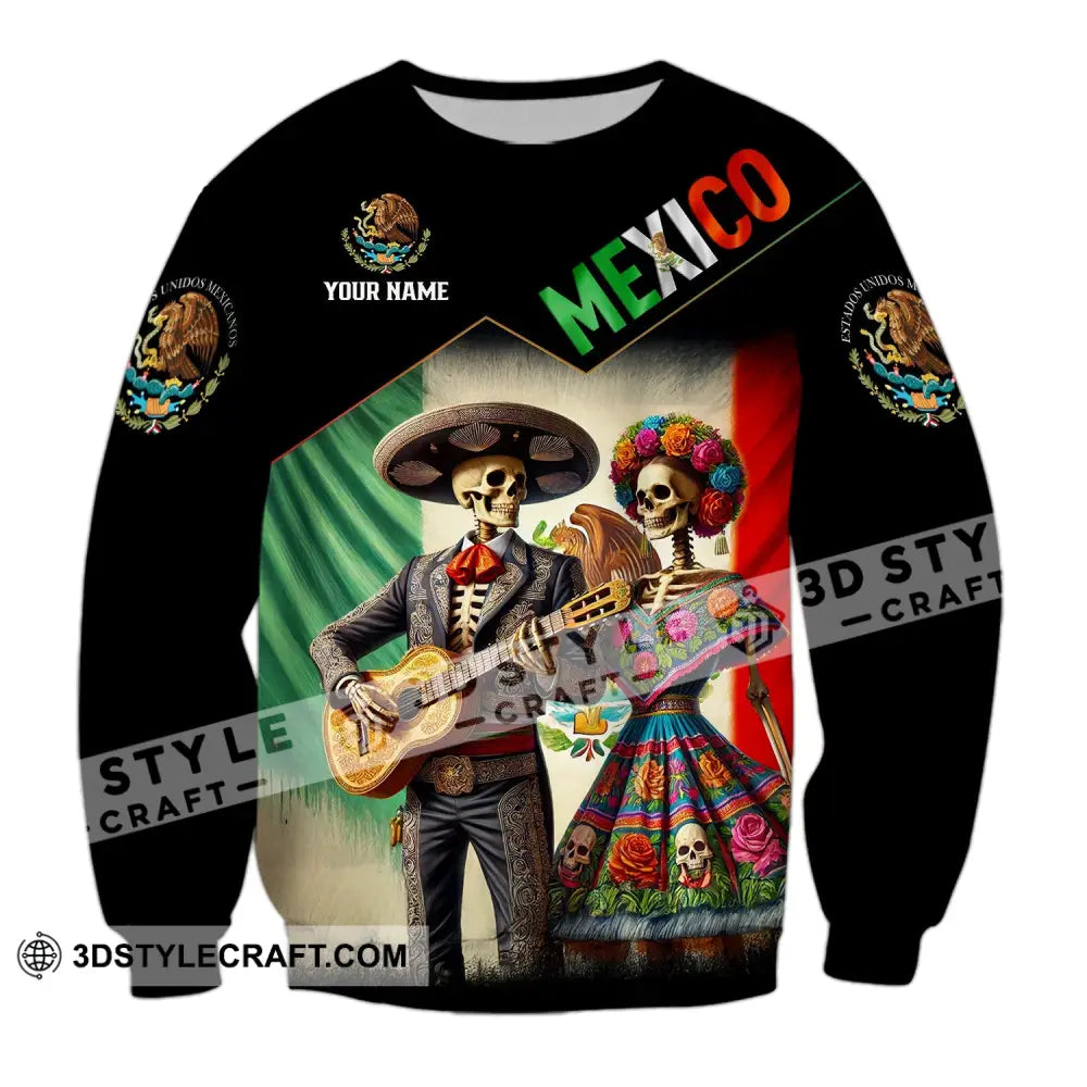 Unisex Shirt - Custom Name Mexico Couple Long Sleeve / S T-Shirt
