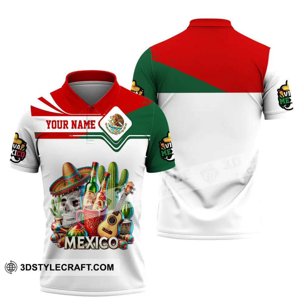 Unisex Shirt Custom Name Mexico Lover Polo Long Sleeve Mexican Gift / S T-Shirt