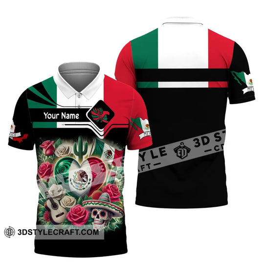 Unisex Shirt, Custom Name Mexico Shirt, Mexico Polo Long Sleeve, Mexico Gift style option 4