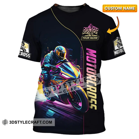 Unisex Shirt - Custom Name Moto Bike Player Sport Shirt, Motocross style option 1