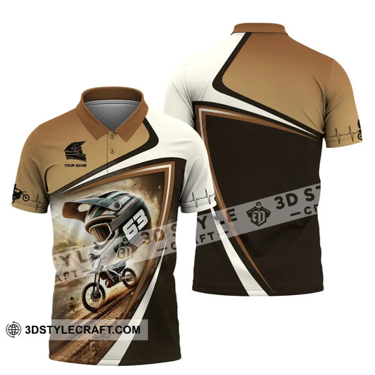 Unisex Shirt, Custom Name Motocross Shirt, Motocross Polo Long Sleeve Shirt style option 4