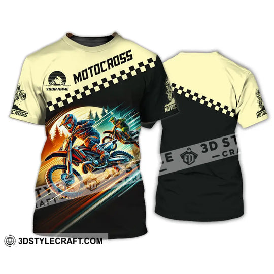 Unisex Shirt, Custom Name Motocross T-Shirt, Motorcycle Racing Hoodie Long Sleeve Shirt, Gift for Racing Lovers style option 2